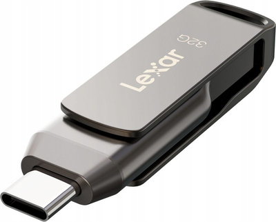 USB Lexar JumpDrive Dual Drive D400, 32GB, USB 3.1 Type C edhe A, ngjyrë argjendi