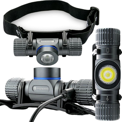 Fener për në kokë EverActive HL-1100R Force, 1100 lumen, i rikarikushëm, i zi