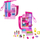 Shpi lodër kompakte Polly Pocket Barbie Dreamhouse, 3 mini kukulla, aksesore loje, rozë