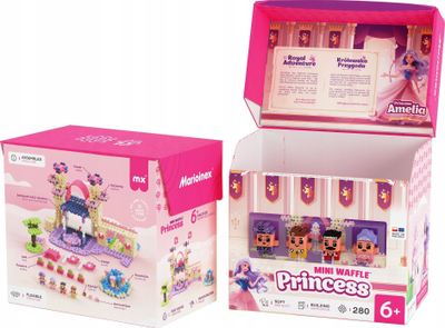 Lodër blloqe Marioinex Mini Waffle Princess, 280 pjesë, shumëngjyrëshe