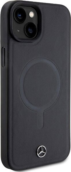 Këllëf telefoni Mercedes MEHMP15S23RCMK, për iPhone 15 6.1", lëkurë e butë, MagSafe, i zi
