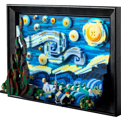 Set LEGO Ideas The Starry Night 21333, 2316 copa, dekor muri, me kornizë të zezë
