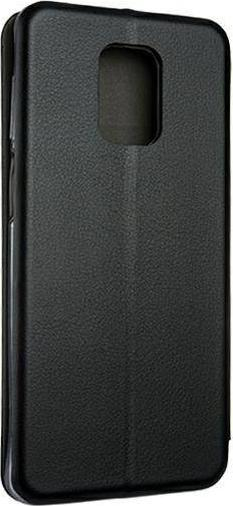 Kapak-portofol me kapak për telefon Xiaomi Redmi Note 9T Pro, pëlhurë, me kapëse magnetike, i zi
