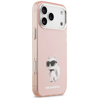 Kapak telefoni Karl Lagerfeld IML MagSafe, iPhone 17 Pro Max, rozë transparent