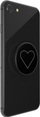 Mbajtëse telefoni PopSockets PopGrip White Heart Black, rrëshqitëse, me pjesën e sipërme që ndërrohet, e zezë