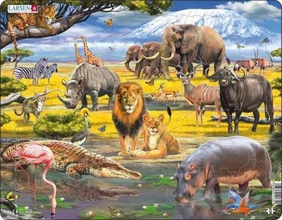 Puzzle Larsen FH30 African Savannah, 43 copa, me tabaka e kornizë, shumëngjyrësh