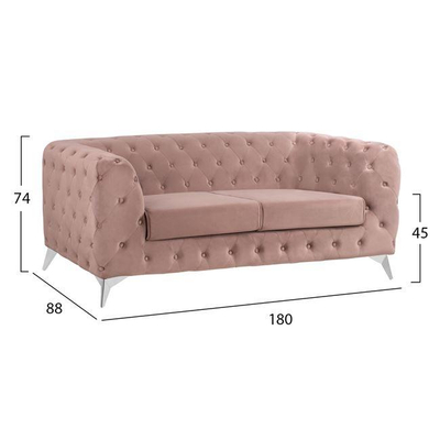 Set dhomë ndenjeje 3-pjesësh rozë (HM11052.05), rozë