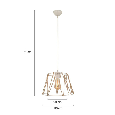 Llambë tavani metal + litar Ø30×81 cm (HM7566.03)