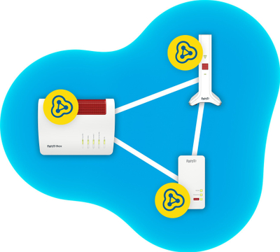 Wi-Fi повторувач AVM FRITZ!Repeater 3000 AX, три-бенд, Wi-Fi 6, бел