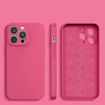 Mbulesë silikoni Hurtel për iPhone 14 Plus, ultra e hollë, fuchsia