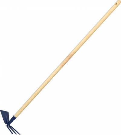 Motikë kopshti Kotarbau 121, 2 në 1, dorezë druri 121 cm, blu
