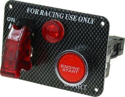 Buton nisës motori MTuning_F Engine Starter Type 1, sistem starti motori, për motorsport, i zi
