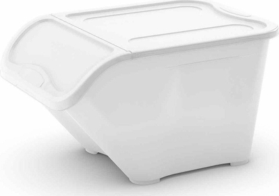 Kuti plastike ruajtjeje Kis All in White Polish, 39L, e bardhë