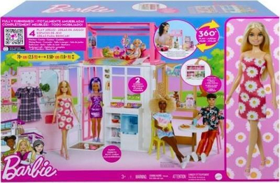 Shpi lodre Mattel Barbie Dollhouse, 2 kate, me kukull Barbie, rozë