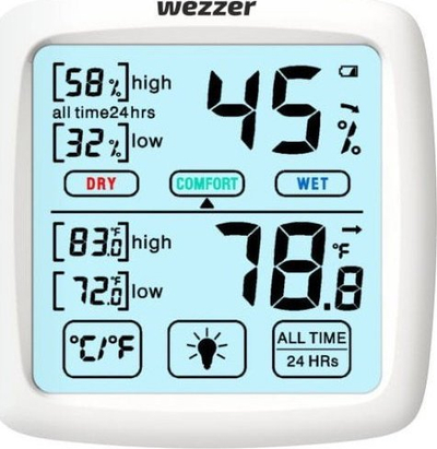 Termohigrometër Levenhuk Wezzer Teo TH30, ekran digjital, për përdorim mrena, i bardhë