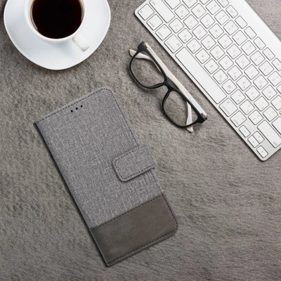 Kopertinë libri GOMMA për Xiaomi Redmi Note 14 4G, me xhepa për karta, gri