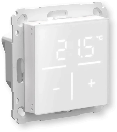 Termostat muri smart Homematic IP me xham, ekran me prekje, i bardhë