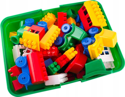 Set kockash plastike Chest With Blocks, 182 pjesë, me kuti ruajtëse