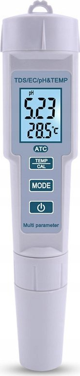 Matës uji Extralink Multi Parameter, pH, EC, TDS, temperaturë, portativ, i bardhë