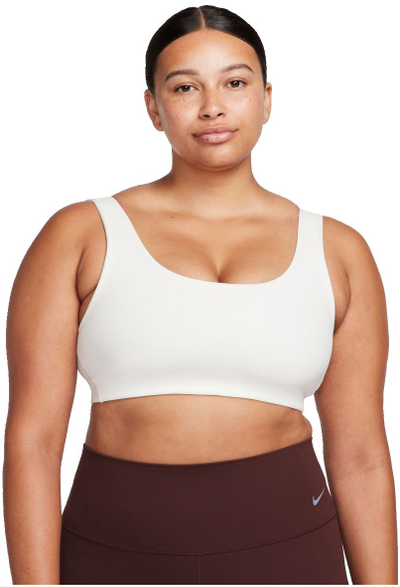 Bra sportiv Nike Alate All U, mbështetje e lehtë, i bardhë