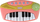 Keyboard lodër për kalamaj Little Pianist, 16 taste, me melodi gati, rozë