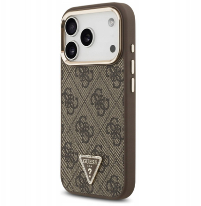 Mbrojtëse telefoni Guess Magsafe 4G, për iPhone 17 Pro, lëkurë PU, kafe