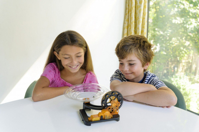 Lodër mësuese Kidzlabs Electric Marble Run, pistë mermeri me motor, për kalamaj