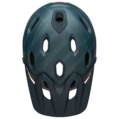 Каска за велосипед Bell Super DH MIPS Spherical, full face, големина M 55-59 cm, мат сина со црвена