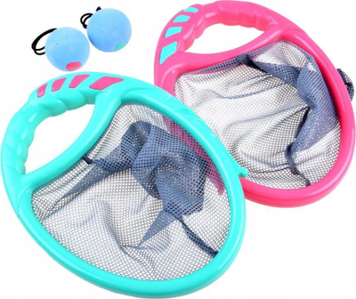 Set loje me rraketa rrjete Catch, 2 rrjeta, 2 topa shkumë, shumëngjyrëshe