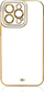 Mbështjellës telefoni Hurtel Fashion Case për Samsung Galaxy A12 5G, xhel transparent, kornizë me ngjyrë ari, i bardhë
