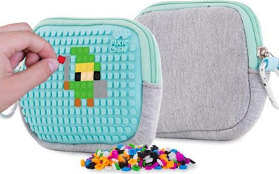 Portofol PIXIE CREW Storage Pouch, 15 cm, panel silikoni, gri turquoise