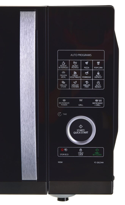 Furrë me mikrovalë Sharp YC-QG234AE-B, 23L, grill, e zezë argjendi