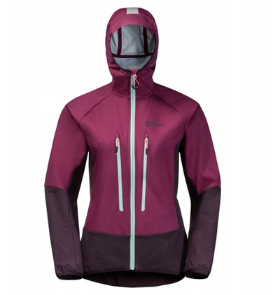 Xhaketë femrash Jack Wolfskin Alpspitze Hoody Jkt W, softshell, kundër erës dhe ujit, e zezë