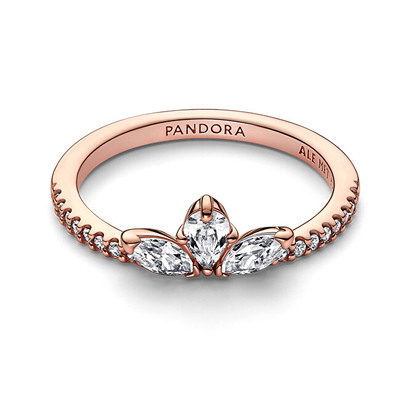 Unazë për femra Pandora Sparkling Herbarium Cluster Ring, ari rozë