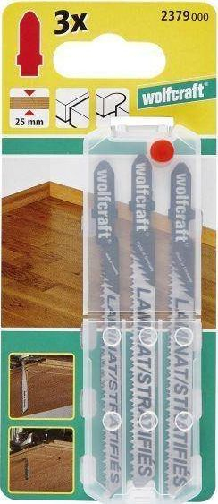 Brishez sharre pendul Wolfcraft 2379000, set 3 copë, T-shank, për laminat dhe parket