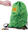 Çantë shpine PIXIE CREW School Drawstring Bag, panel silikonik me piksela, dizajn Green Grid, jeshile