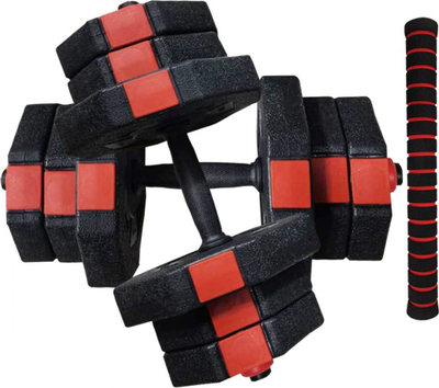 Set hantelash Eb Fit Bituminous Dumbbells 1033419, 2 x 10 kg, i zi