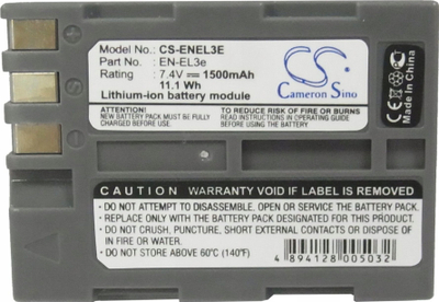 Bateri për aparat Nikon Cameron Sino CS-ENEL3E, 1500mAh, Li-ion, gri