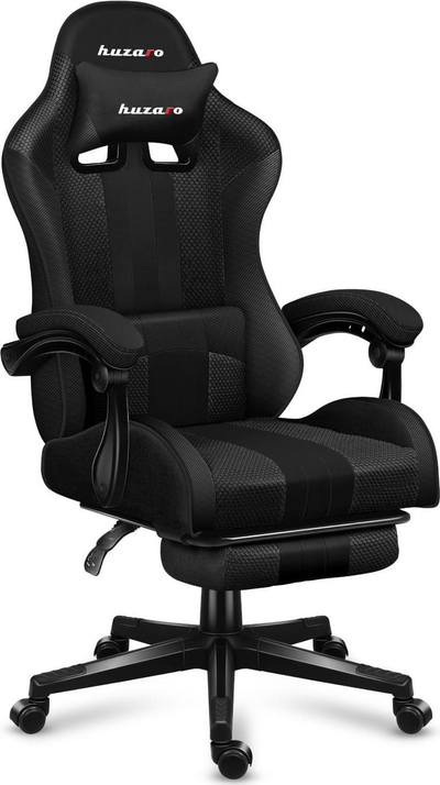 Karrige gaming Huzaro Force 4.7 Carbon Mesh, këmbëz e integrume, deri 140 kg, e zezë