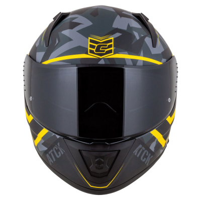 Helmetë motoçiklete Cassida Aero ATCK, integrale, me 2 vizore, gri kamuflazh e zezë e verdhë neon