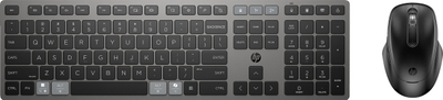 Set tastierë dhe maus wireless HP 720, multi device, i rikarikueshëm, gri