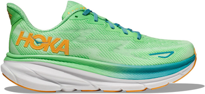 Патики за трчање на патека HOKA Clifton 9 за мажи, висока амортизација, зелени Zest Lime Glow