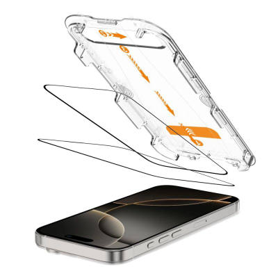 Заштитно стакло Tech-Protect Quick Set+, 2-pack, 9H, за iPhone 16 Pro, црно
