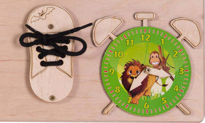 Pllakë sensoriale Pricenet Sensory Manipulation Board, dru, 75x50cm, shumëngjyrëshe