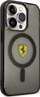Maskë telefoni Ferrari Translucent MagSafe për iPhone 14 Pro, gjysmë transparente, e zezë