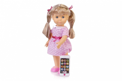 Kukull interaktive Artyk Natalia Doll Walks With Smartphone, 41cm, me telefon lodër kontrollues, shumëgjuhëshe