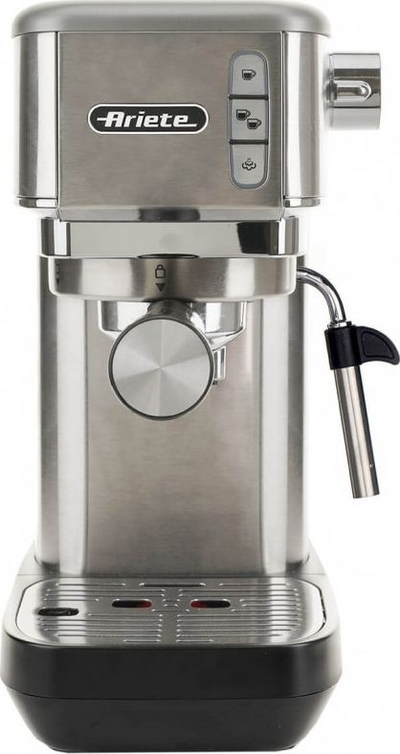Aparat ekspresi Ariete Metal Slim AR1380, për kafe të bluar dhe pods ESE, çelik inox i furçuar