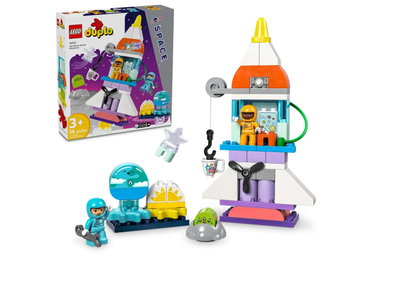 Set lodër LEGO Duplo Space Shuttle Adventure 3 in 1 10422, hapësinor, për fëmijë 3+