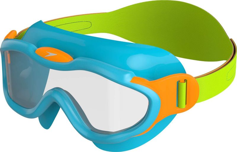 Syze noti për fëmijë Speedo Junior Sea Squad Mask, anti mjegull, filtër UV, blu portokalli