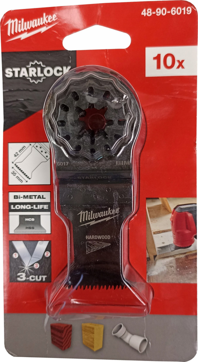 Teh për vegël multifunksion Milwaukee Starlock 48-90-6019, bi-metal, set me 10 copë, i zi
